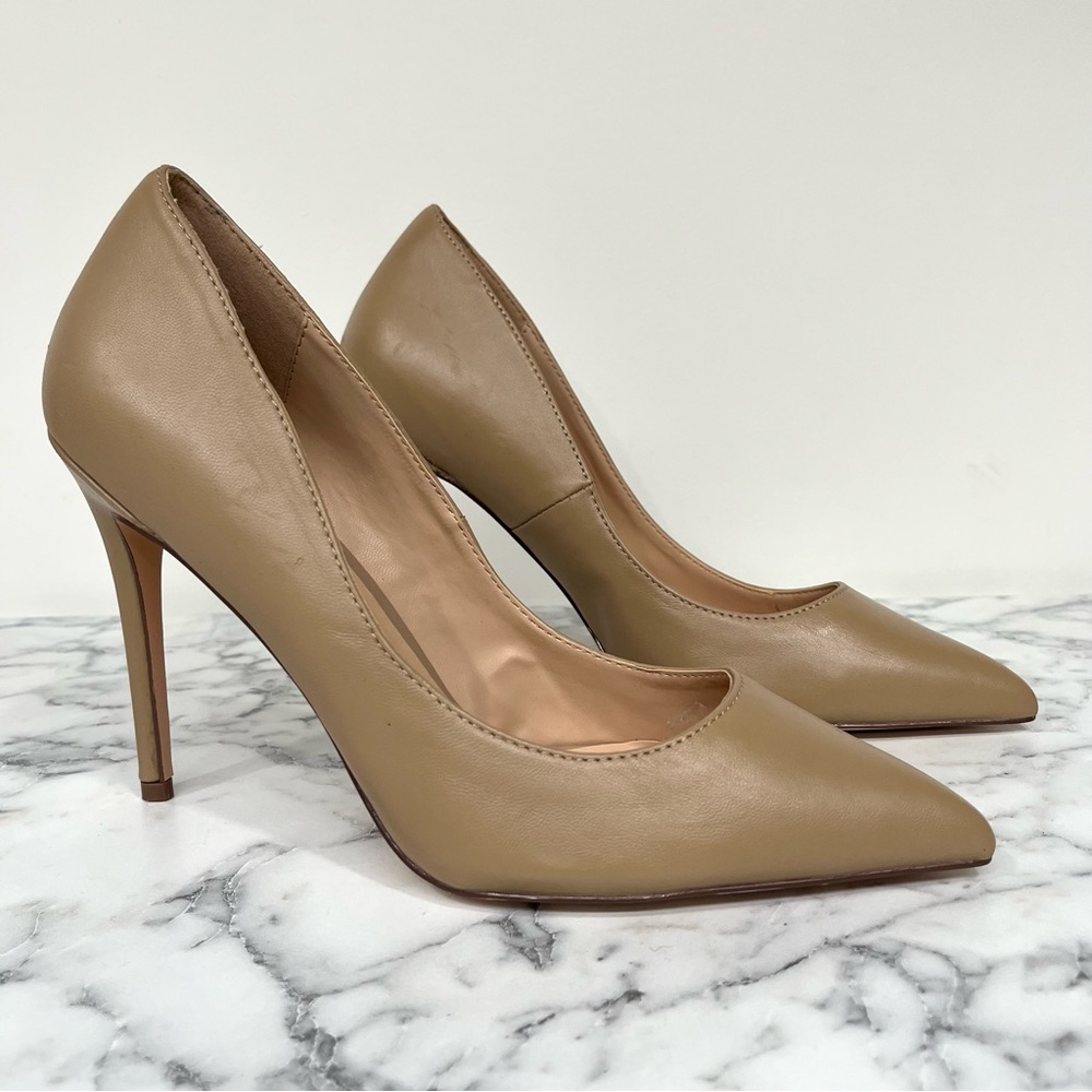 Steve Madden Taupe Pointed-Toe Stiletto Pumps